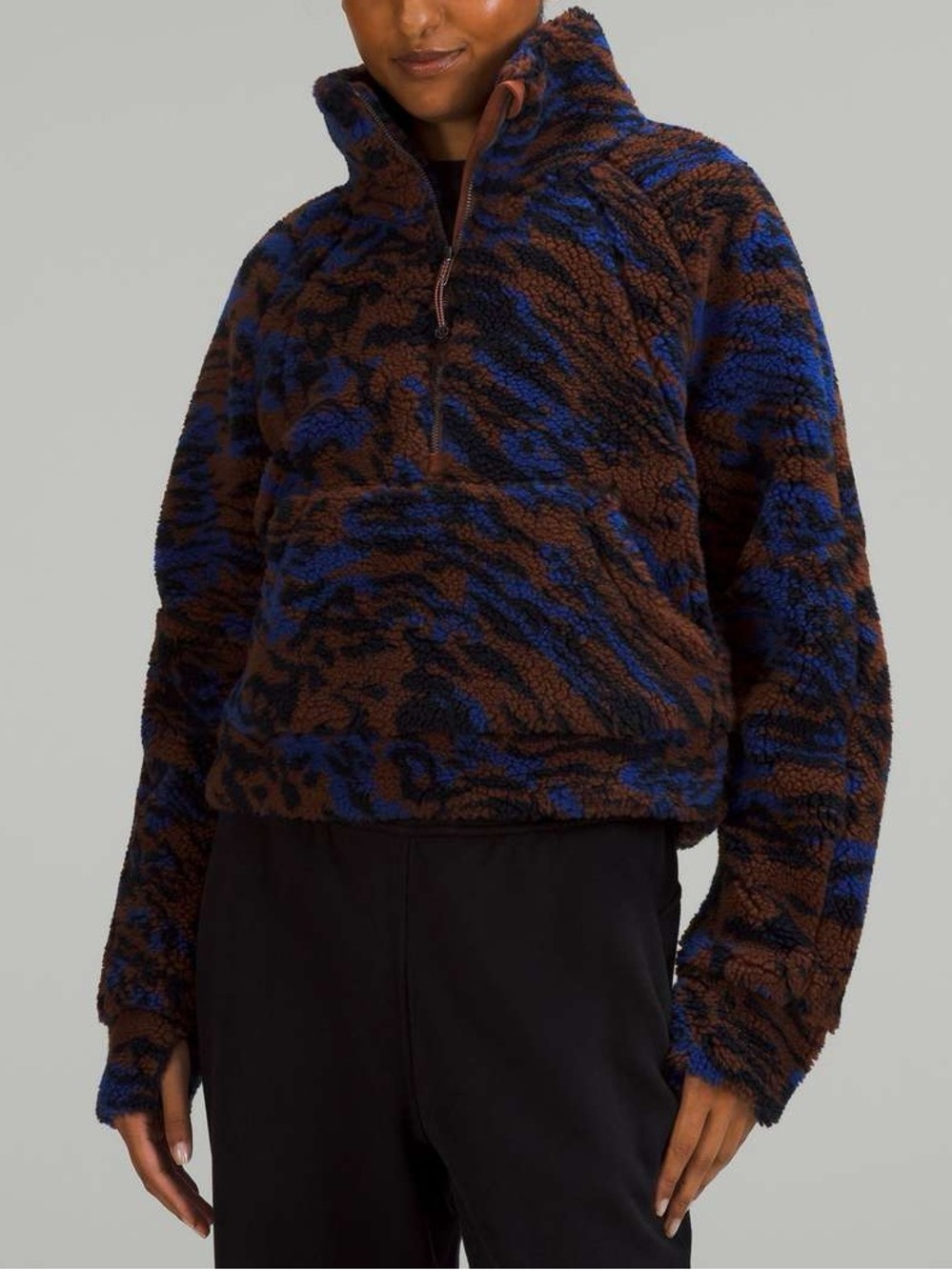 Lululemon Scuba Oversized Fleece Funnel Neck Camo Jacquard Ancient Copper XS/S